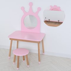 Дитячий дерев'яний столик та стільчик "Трюмо" 03-01PINK-BOX Рожевий (з ящиком під стільницею) 03-01PINK-BOX фото