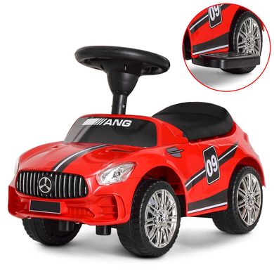 Каталка-толокар з батьківською ручкою Mercedes (МРЗ, USB) Bambi M 4074L-3 Червоний M 4074L-3 фото