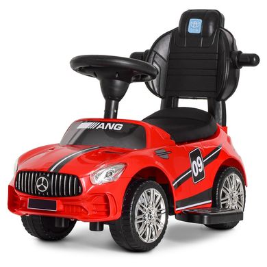 Каталка-толокар з батьківською ручкою Mercedes (МРЗ, USB) Bambi M 4074L-3 Червоний M 4074L-3 фото