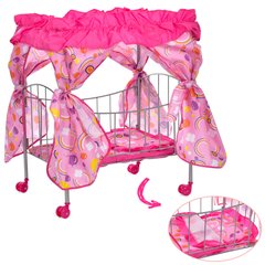 Дитяче ліжечко для ляльок Melogo (на коліщатках, матрацик, подушка, 47x31x60см) 9350 / 015 9350 / 015 фото