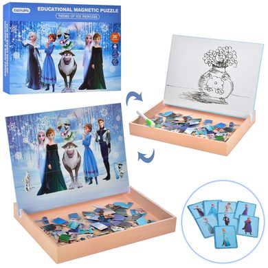 Магнитный пазл гардероб Frozen (доска для рисования, карты, маркер, в коробке) XHM-9903A XHM-9903A фото