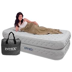 Надувне ліжко Intex 64488 Сірий (99-191-51) з вбудованим електричним насосом 64488 фото