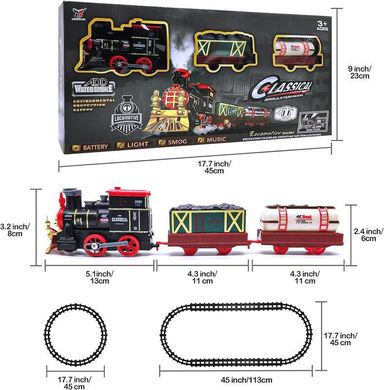 Залізниця (локомотив, вагон 2шт, звук, світло, дим, 11 деталей, 46-46см) 2055-3 2055-3 фото