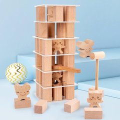 Дитяча дерев'яна гра Башта (048 блоків, фігурки, інструменти) MD 1585 MD 1585 фото
