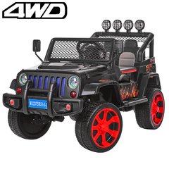Дитячий електромобіль Jeep (4 мотори по 45W, 2аккум, MP3, FM) Джип Bambi M 3237EBLR-2-3 Чорно-червоний