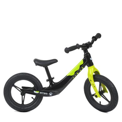 Детский беговел 12 дюймов (сталь, надувные колеса) PROFI KIDS LMG1255-2 Черно-салатовый LMG1255-2 фото