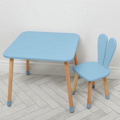Дитячий дерев'яний столик та стільчик "Зайчик" 04-025BLAKYTN Синій 04-025BLAKYTN фото