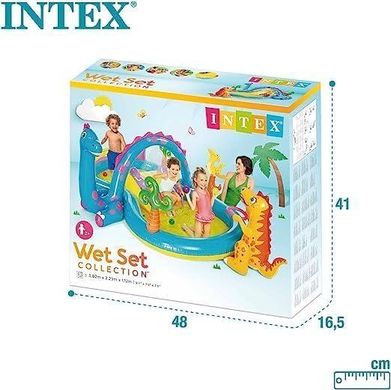Надувний ігровий центр дитячий Планета динозаврів (333-229-112см, ремкомплект) Intex 57135 57135 фото