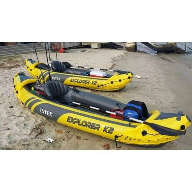 Надувний човен-байдарка кайак Challenger K2 Kayak, двомісний Intex 68307 Жовтий MR 68307 фото