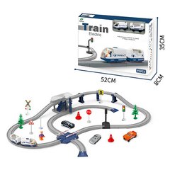 Залізниця (105-57-18см, 93 деталі, 2 вагони, фігурки 2шт, машинка 3шт, звук, світло) AU3889 AU3889 фото