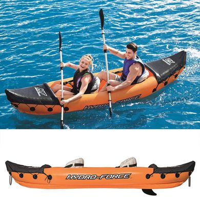 Двухместная надувная байдарка (каяк) Bestway 65077 Lite-Rapid X2 Kayak, 321 см x 88 см, оранжевая (весла) 65077 фото