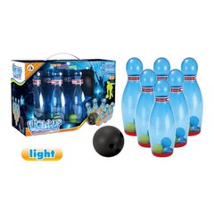Дитячий ігровий набір для боулінгу (кеглі 6шт 20,5см, куля, світло, в коробці) AJ831-8BL