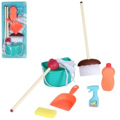 Дитячий ігровий набір для прибирання (7 предметів, віник, швабра, совок, флакони) XG2-21A