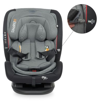 Дитяче автокрісло El Camino (група 0+/1-2-3, isofix) MEMPHIS ME 1093 Gray Black ME 1093 Gray Black фото