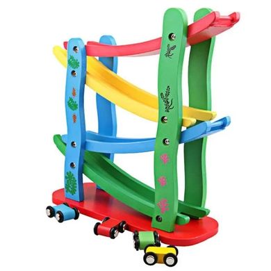 Деревянная горка Трек TREE TOYS (с машинками, 28 см) MD 2688 MD 2688 фото