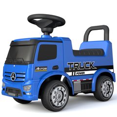 Дитяча каталка-толокар Mercedes (машинка, музика, на батарейці) Вантажівка Bambi 656-4 Синій 656-4 фото